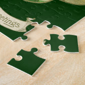  Lucky Gold Shamrock met een Iers Castle Legpuzzel (Zijkant)