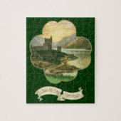 Lucky Gold Shamrock met een Iers Castle Legpuzzel (Verticaal)