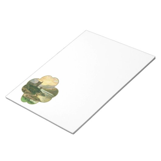  Lucky Gold Shamrock met een Iers Castle Notitieblok (Schuin)