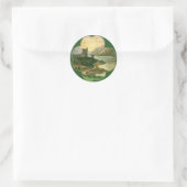  Lucky Gold Shamrock met een Iers Castle Ronde Sticker (Tas)