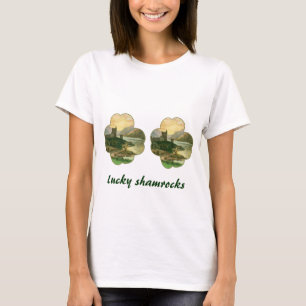 Lucky Gold Shamrock met een Iers Castle T-shirt