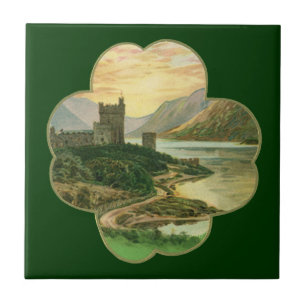 Lucky Gold Shamrock met een Iers Castle Tegeltje