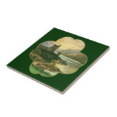  Lucky Gold Shamrock met een Iers Castle Tegeltje (Zijkant)