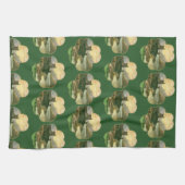 Lucky Gold Shamrock met een Iers Castle Theedoek (Horizontaal)