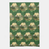 Lucky Gold Shamrock met een Iers Castle Theedoek (Verticaal)