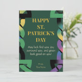 Lucky Gold Shamrock St. Patrick's Day Kaart (Staand voorkant)