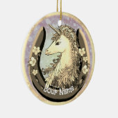 Lucky Gold Unicorn Keramisch Ornament (Rechts)