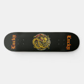 Lucky Golden Dragon Persoonlijk Skateboard (Horizontaal)