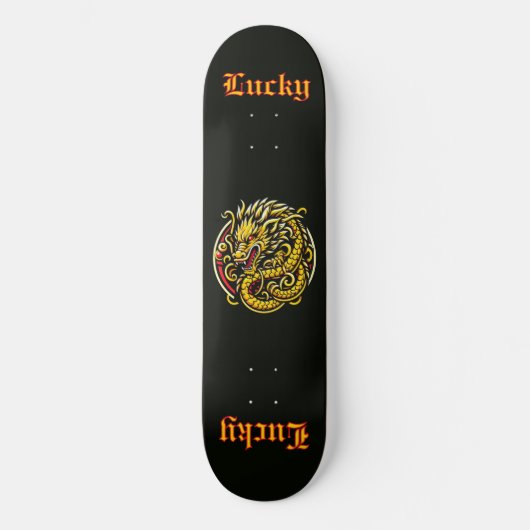 Lucky Golden Dragon Persoonlijk Skateboard (Voorkant)