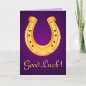 Lucky Golden Hoefijzer Good Luck Deep Paars Kaart (Voorkant)