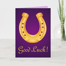 Lucky Golden Hoefijzer Good Luck Deep Paars Kaart