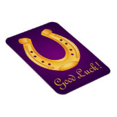 Lucky Golden Hoefijzer Good Luck Deep Paars Magneet (Rechterzijde)