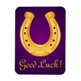 Lucky Golden Hoefijzer Good Luck Deep Paars Magneet