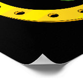 Lucky Golden Hoefijzer met Shamrock op Black Poster (Hoek)