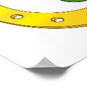 Lucky Golden Hoefijzer met Shamrock op White Poster (Hoek)