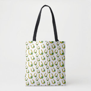 Lucky Golden Hoefijzer met Shamrock op White Tote Bag