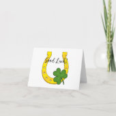 Lucky Golden Hoefijzer met Shamrock | Tekst toevoe Bedankkaart (Voorkant)