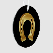 Lucky golden hoefijzer ornament (voorkant)