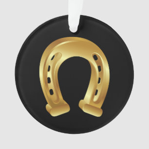 Lucky golden hoefijzer ornament