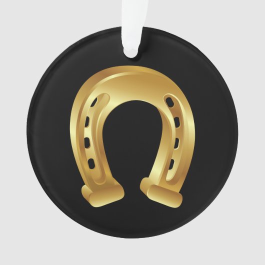 Lucky golden hoefijzer ornament (voorkant)