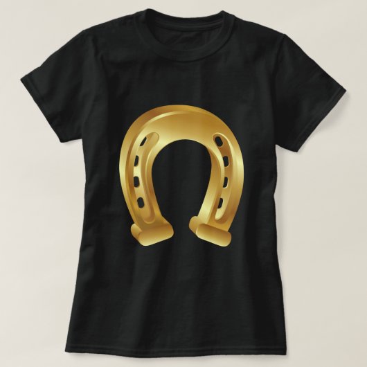 Lucky golden hoefijzer t-shirt (Design voorkant)
