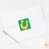 Lucky golden hoefijzer vierkante sticker (Envelop)