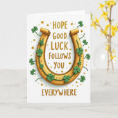 Lucky Golden Horseshoe Card Kaart (Gele Bloem)
