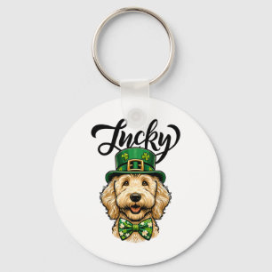 Lucky Goldendoodle-hond St. Patrick's Day Kinderen Sleutelhanger