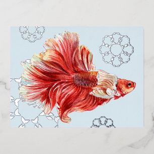 Lucky Goldfish & Bubbles Folie Briefkaart