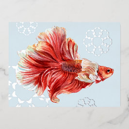Lucky Goldfish & Bubbles Folie Briefkaart