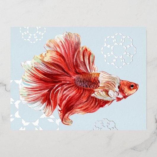 Lucky Goldfish & Bubbles Folie Briefkaart (Voorkant)