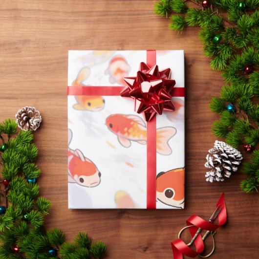Lucky Goldfish Wrapping Paper Cadeaupapier (Feestdagen Geschenken)