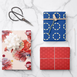 Lucky Goldfish Wrapping Paper Sheets