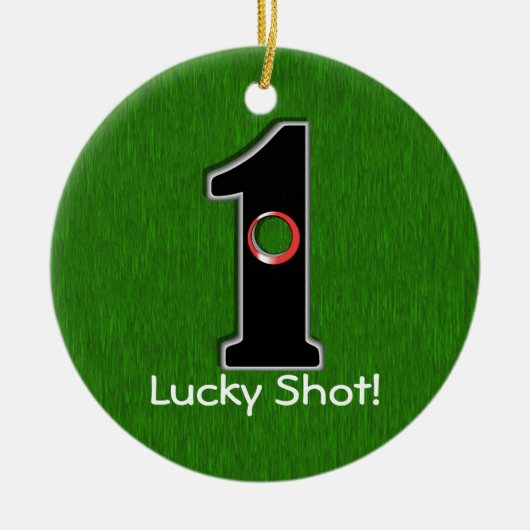 Lucky Golfer, speciaal gepersonaliseerd gat in één Keramisch Ornament (Voorkant)