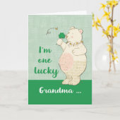 Lucky Grandma of Grandson St. Patrick's Day Kaart (Gele Bloem)
