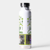 "Lucky Grandma" Shamrock Clover Bloemenfoto Waterfles (Links)