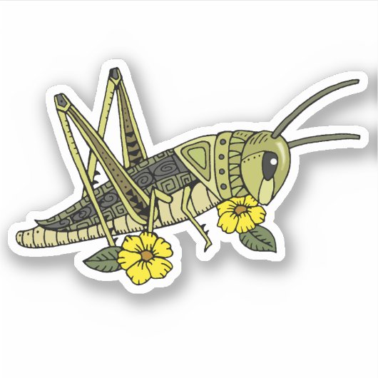 Lucky Grasshopper Sticker (Voorkant)