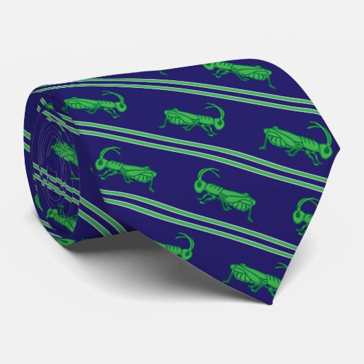 Lucky Grasshopper Striped Necktie Stropdas (Opgerold)
