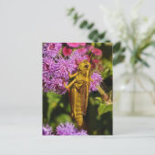 Lucky Grasshopping op Ageratum Briefkaart (Staand voorkant)