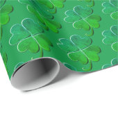 Lucky Green 4Leaf Clover Cadeaupapier (Rol Hoek)