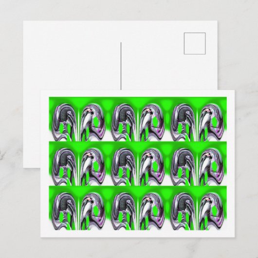 Lucky green art briefkaart (Voorkant / Achterkant)