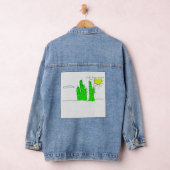 Lucky Green Cactus Doodle Funky Denim Jacket (Hangar)