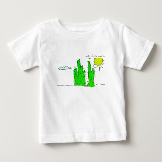 Lucky Green Cactus Doodle Funky Ruffle T-shirt (Voorkant)