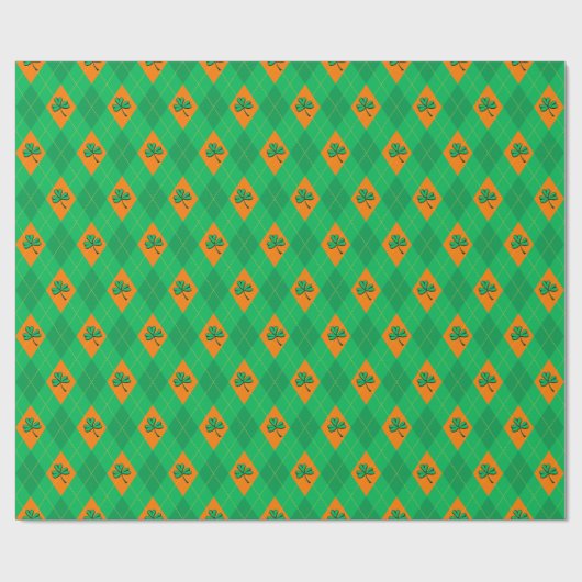 Lucky Green Clover Argyle St. Patrick's Day Cadeaupapier (Vlak)
