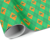 Lucky Green Clover Kleine Argyle St. Patrick's Day Cadeaupapier (Rol Hoek)
