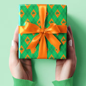 Lucky Green Clover Kleine Argyle St. Patrick's Day Cadeaupapier