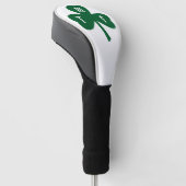 Lucky Green Clover Monogrammed Initialen Novelty Golfheadcover (Schuin)