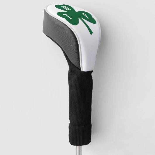 Lucky Green Clover Monogrammed Initialen Novelty Golfheadcover (Schuin)