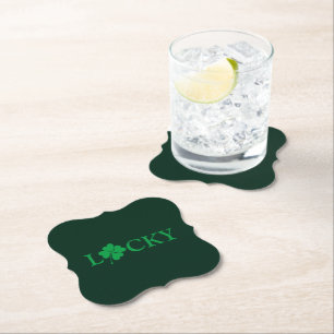 Lucky Green Clover Shamrock St. Patrick's Day Kartonnen Onderzetters