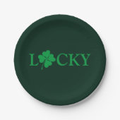 Lucky Green Clover Shamrock St. Patrick's Day Papieren Bordje (Voorkant)